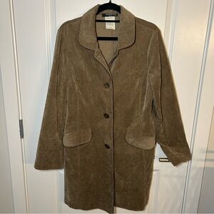 Vintage Glensport Made in Canada Khaki Tan Knee Length Corduroy Jacket Size 8